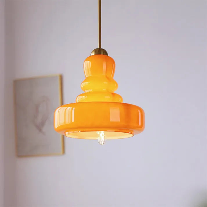 Bauhaus pendel med kalebas i glas – Stilfuld moderne hængelampe til stue, køkken og spisestue