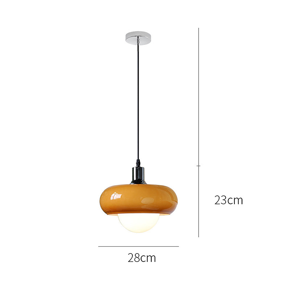 Bauhaus – Vintage Pendellampe i Kaffefarvet Glas til Spisestue og Stue