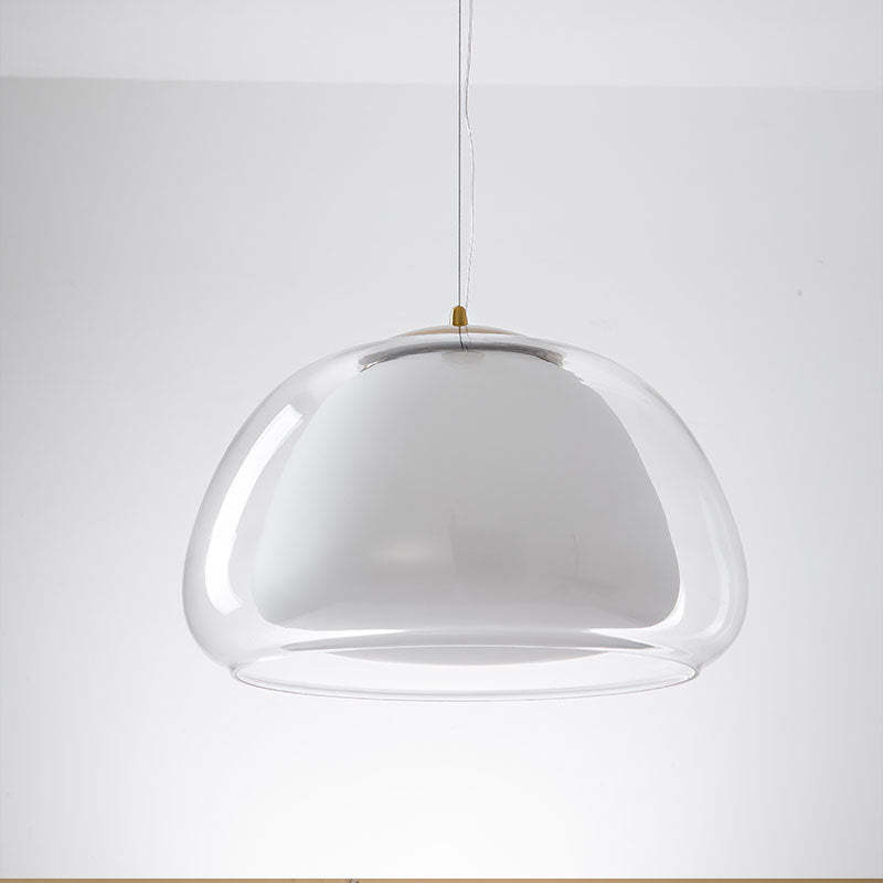 Moderne Jelly pendel i mælkeglas – Elegant stilfuld hængelampe til stue, køkken og spisestue