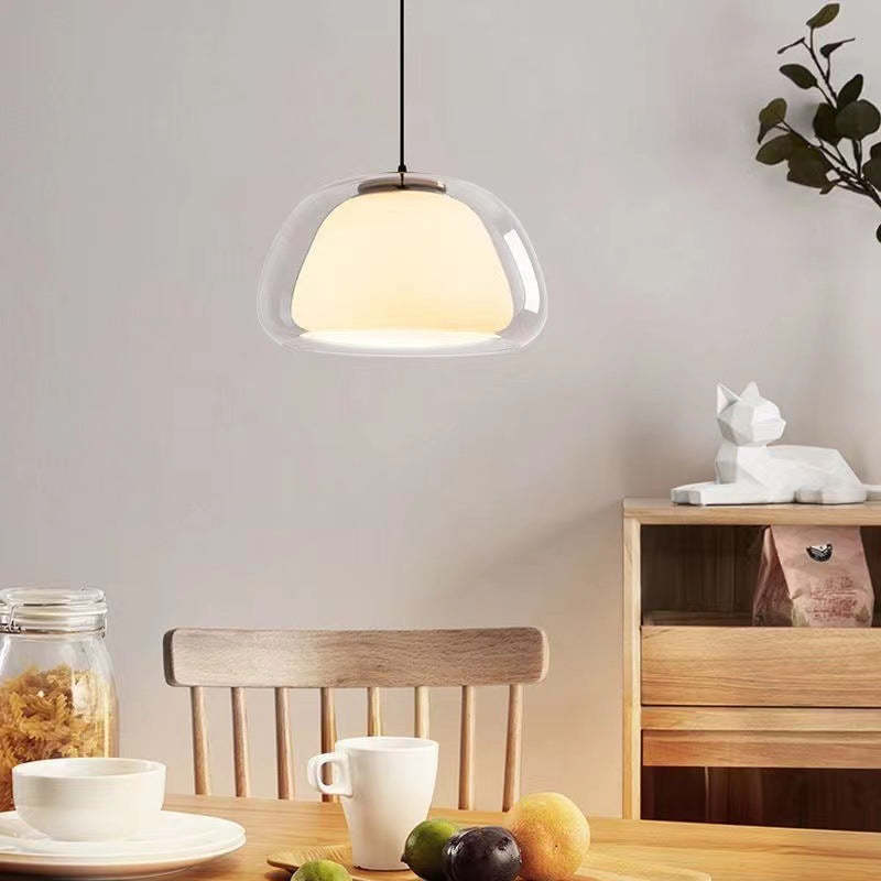 Moderne Jelly pendel i mælkeglas – Elegant stilfuld hængelampe til stue, køkken og spisestue