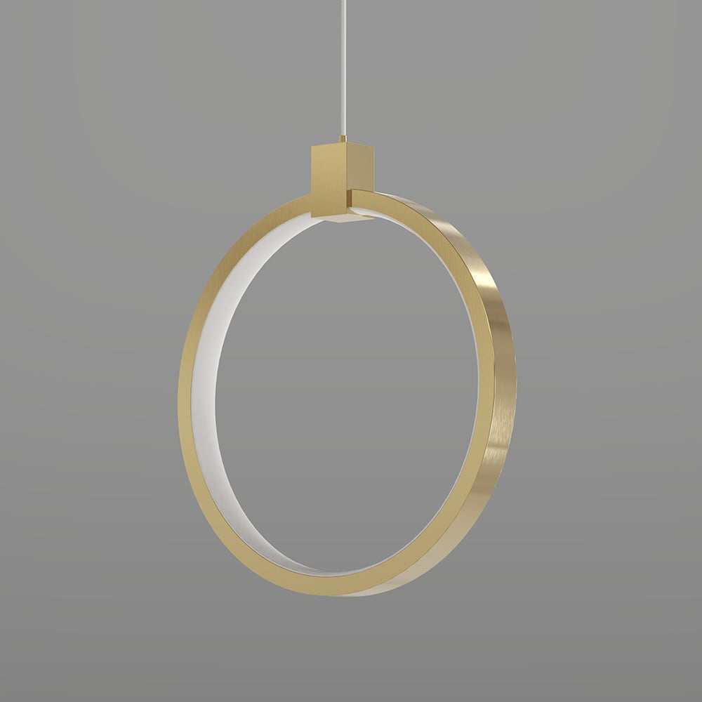 Golden Circle – Elegant 2-Lys Pendellampe i Guld og Messing til Spisestue og Stue