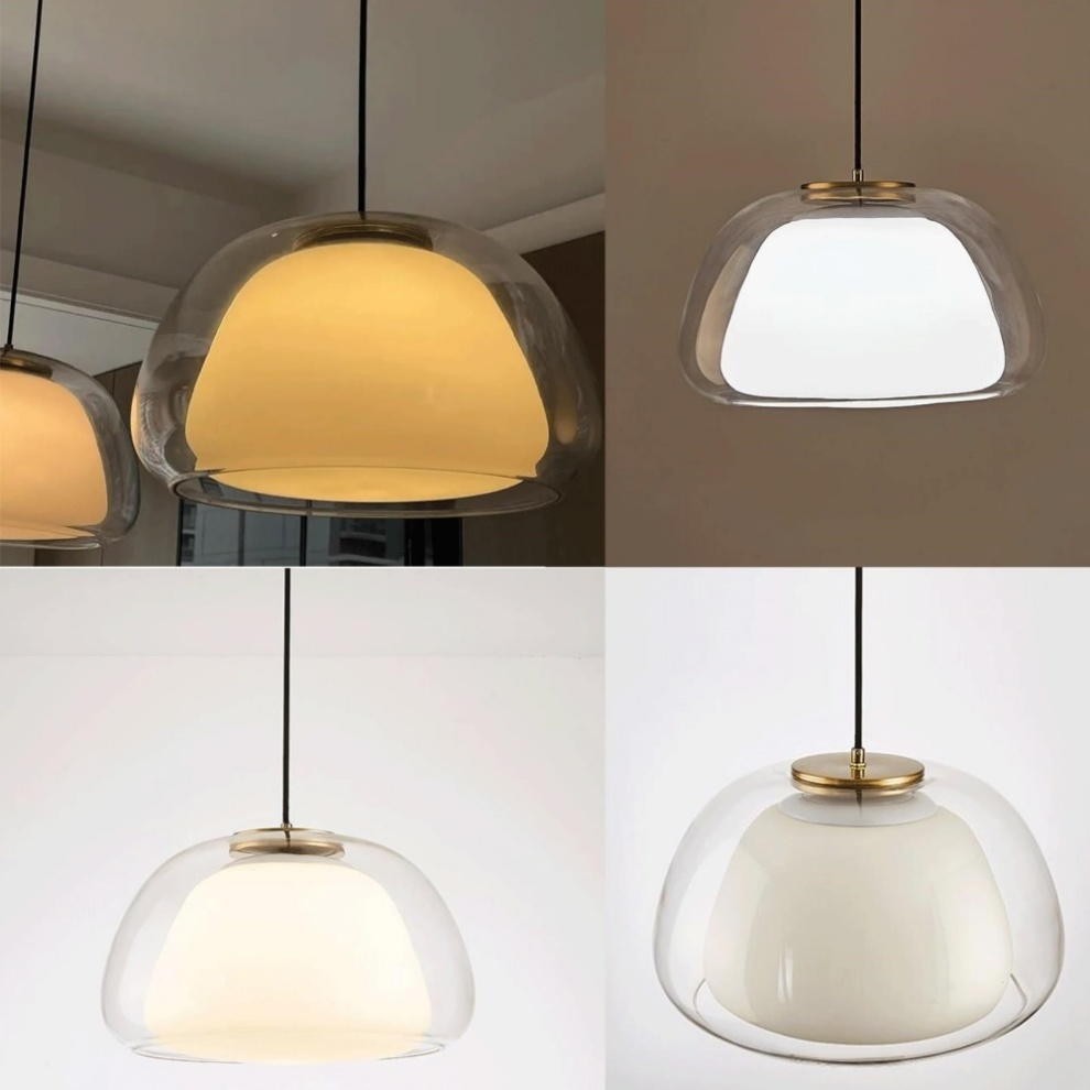 Moderne Jelly pendel i mælkeglas – Elegant stilfuld hængelampe til stue, køkken og spisestue