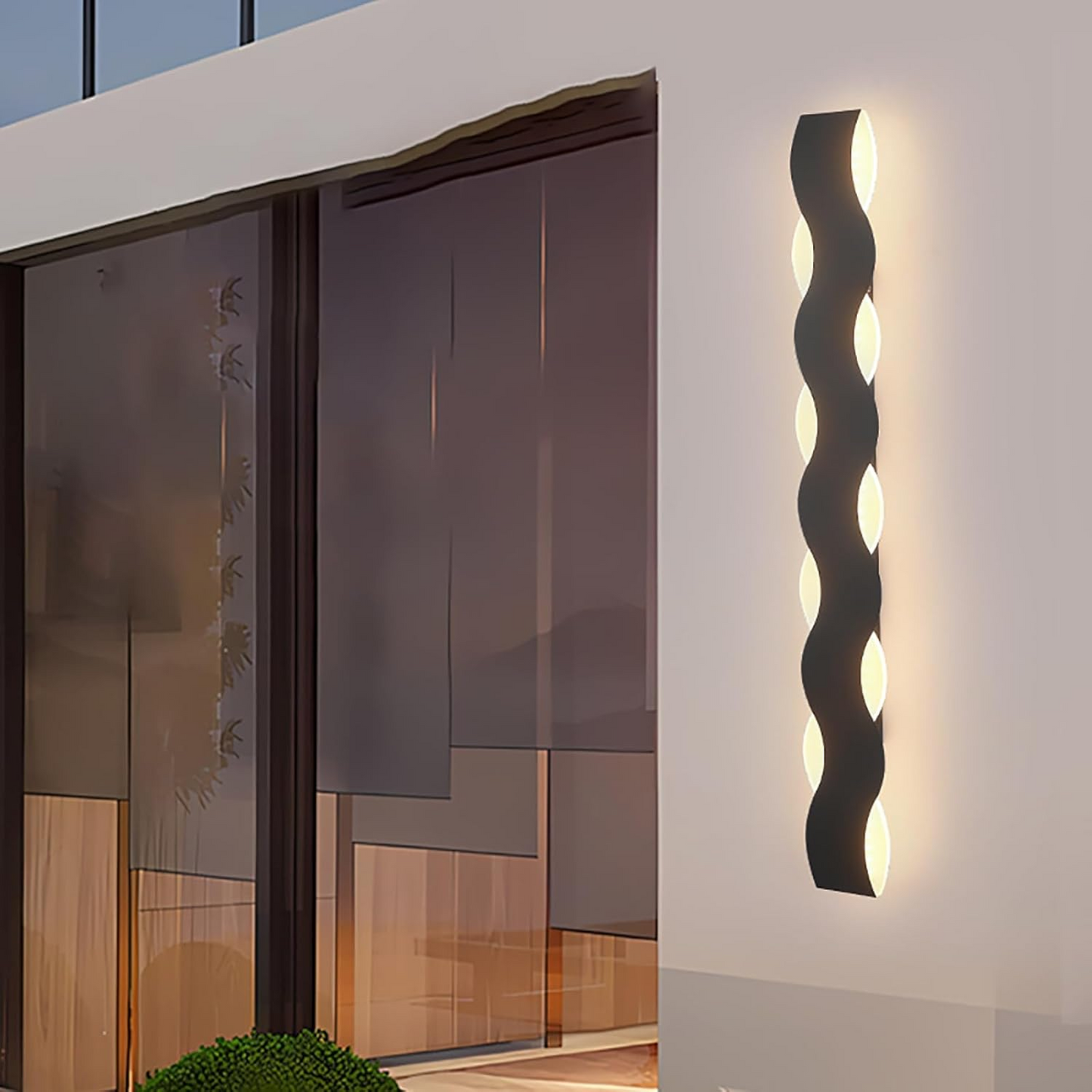 WaveLine Outdoor – Bølgeformet Udendørs Væglampe i Moderne Design til Facade og Terrasse