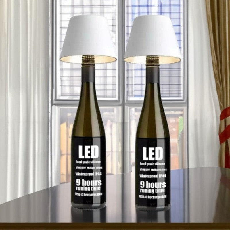 BottleLight – Genopladeligt Bordlampehoved til Vinflasker i DIY Design