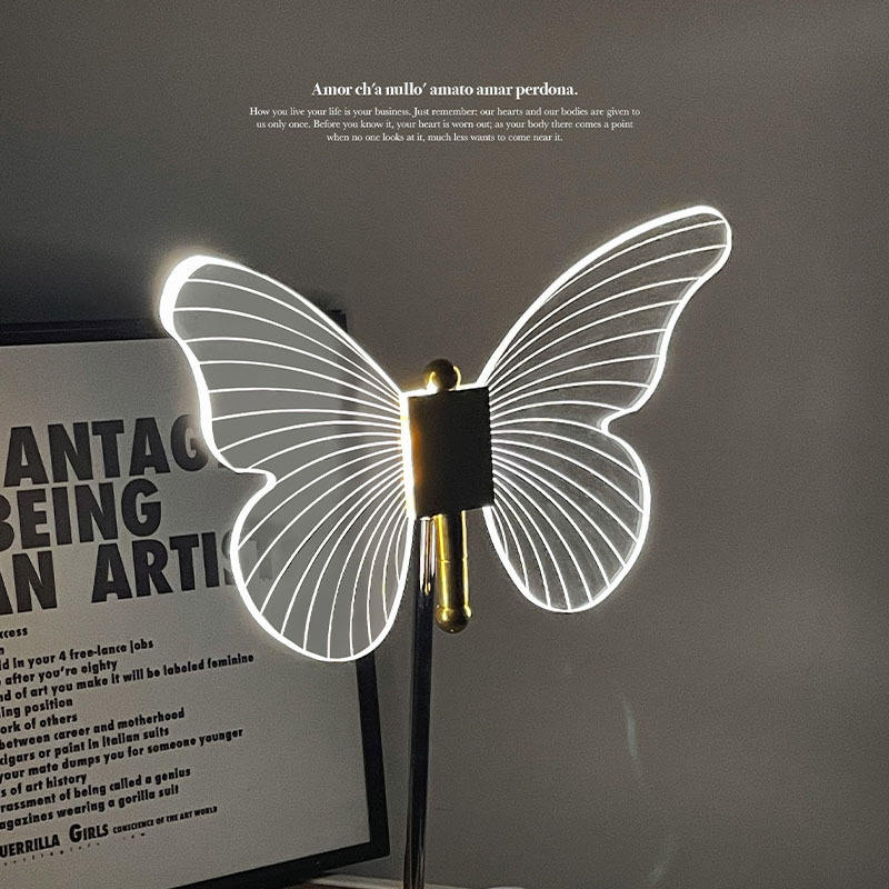 Sommerfuglekrystal bordlampe – Elegant dekorativ lampe til stue, soveværelse og kontor