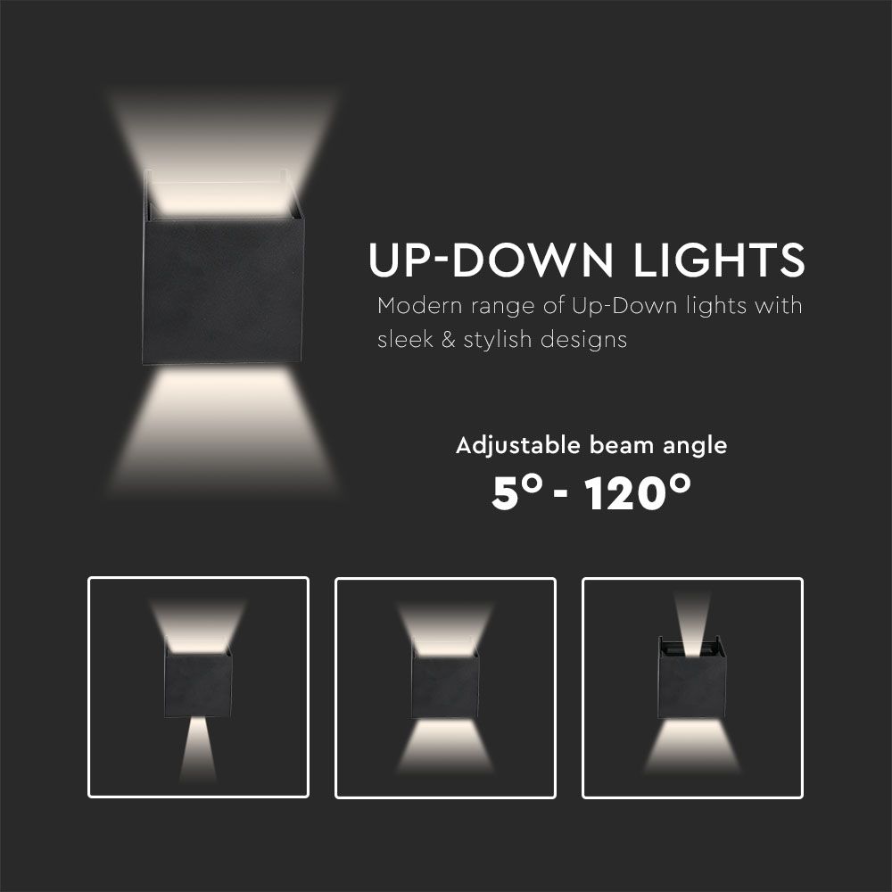 Stilfuld Udendørs LED Væglampe IP65 6W i Elegant Sort Design