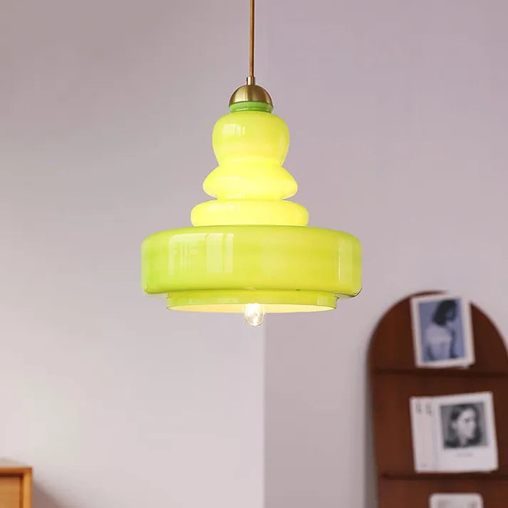 Bauhaus pendel med kalebas i glas – Stilfuld moderne hængelampe til stue, køkken og spisestue