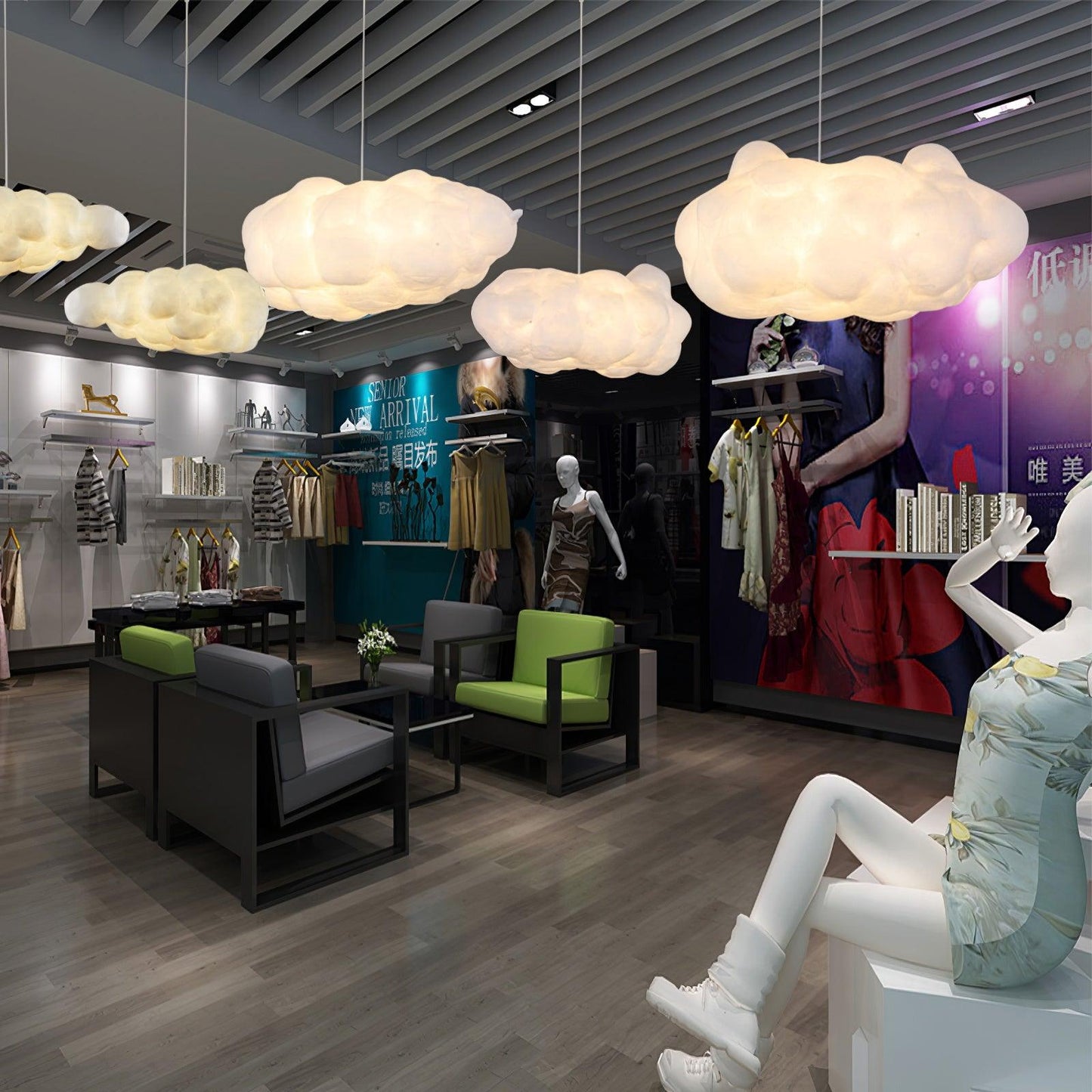 CloudyGlow – Moderne Pendellampe i Blødt Skyinspireret Design til Hygge og Stemning