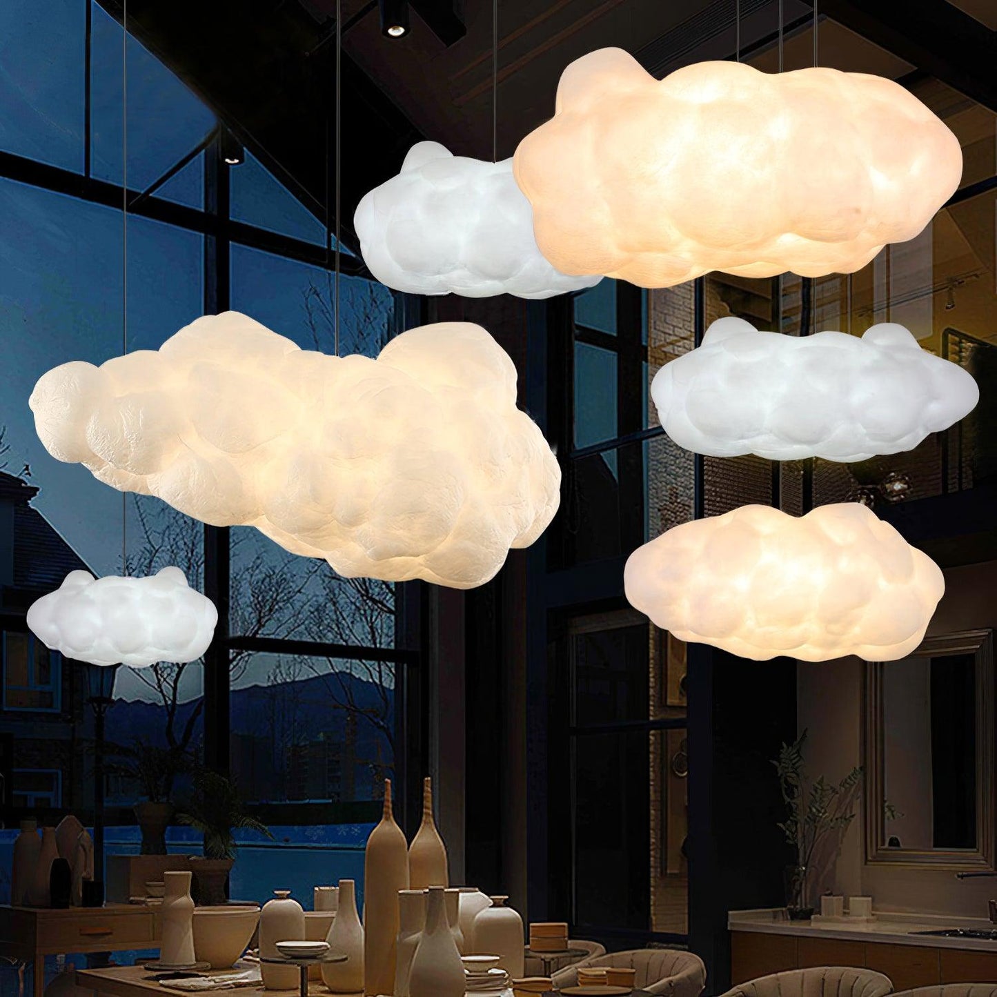 CloudyGlow – Moderne Pendellampe i Blødt Skyinspireret Design til Hygge og Stemning