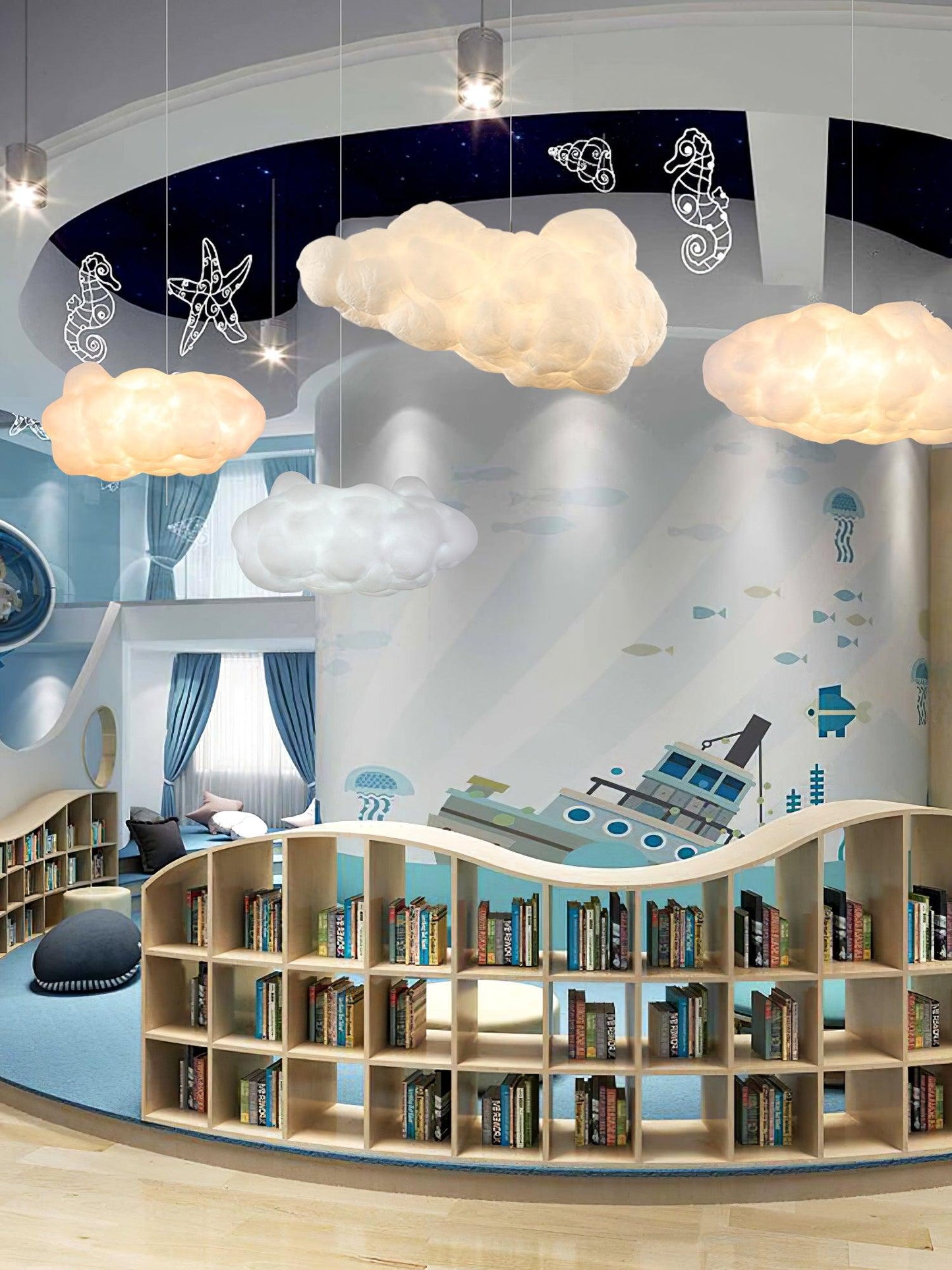 CloudyGlow – Moderne Pendellampe i Blødt Skyinspireret Design til Hygge og Stemning
