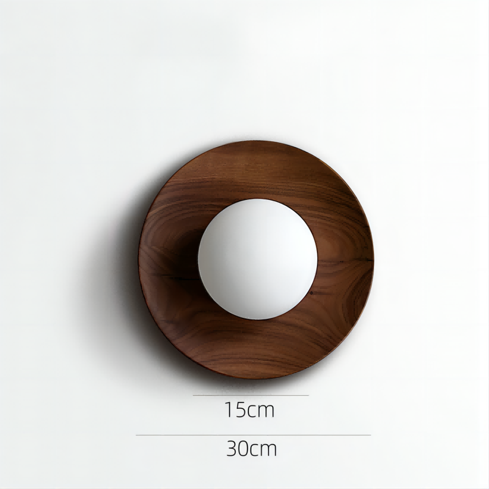 WhiteWood Glow – Enkel Væglampe i Naturligt Træ og Hvidt Design til Moderne og Nordisk Indretning