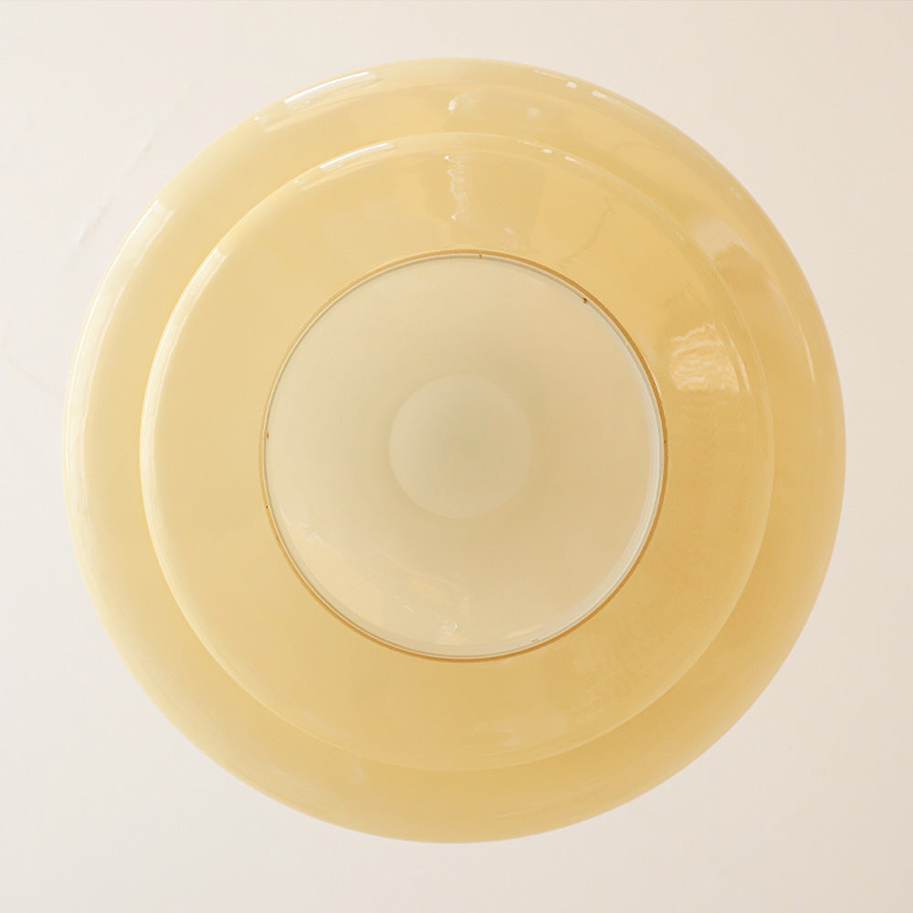 Bauhaus Glaspendel – Vintage Loftlampe i Cremegul Glas til Spisestue og Stue