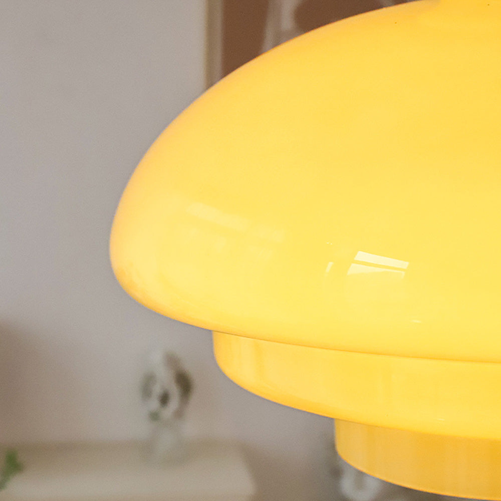 Bauhaus Glaspendel – Vintage Loftlampe i Cremegul Glas til Spisestue og Stue