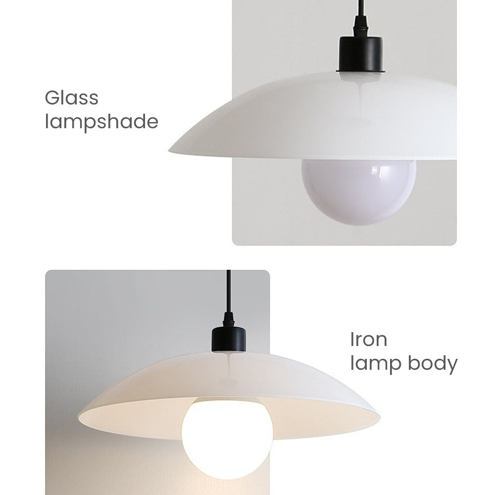 GlassWhite – Minimalistisk Pendellampe i Hvidt Panelglas til Spisestue og Stue