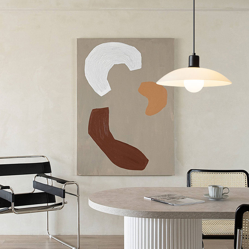 GlassWhite – Minimalistisk Pendellampe i Hvidt Panelglas til Spisestue og Stue