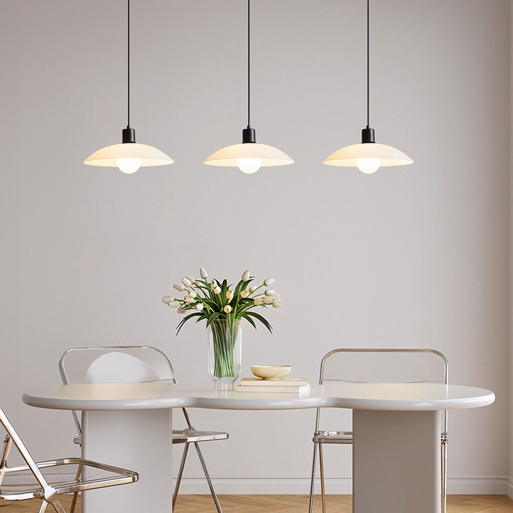 GlassWhite – Minimalistisk Pendellampe i Hvidt Panelglas til Spisestue og Stue