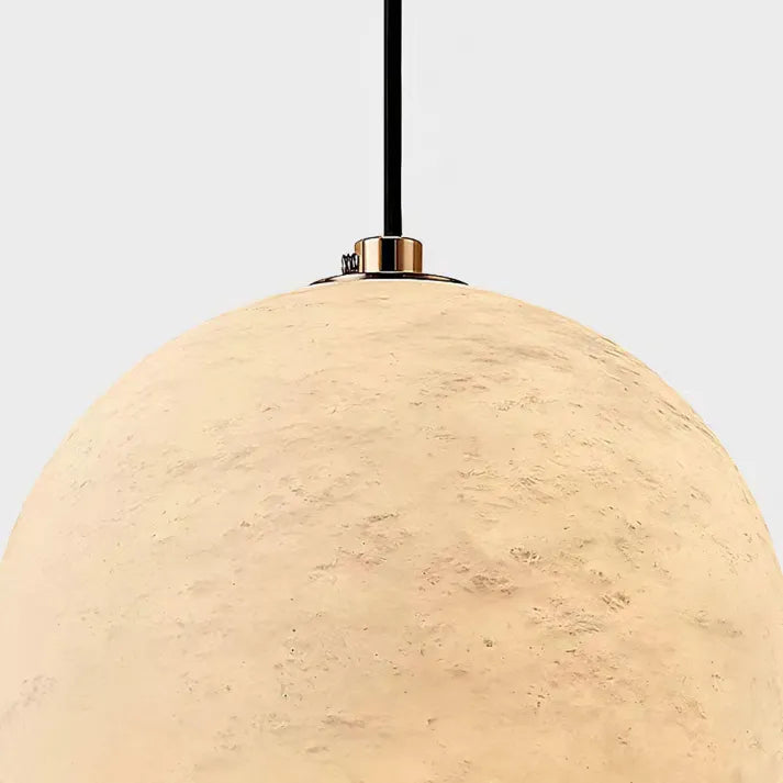 Nordisk marmor alabast pendellampe – Rund globe hængelampe til stue, køkken og spisestue