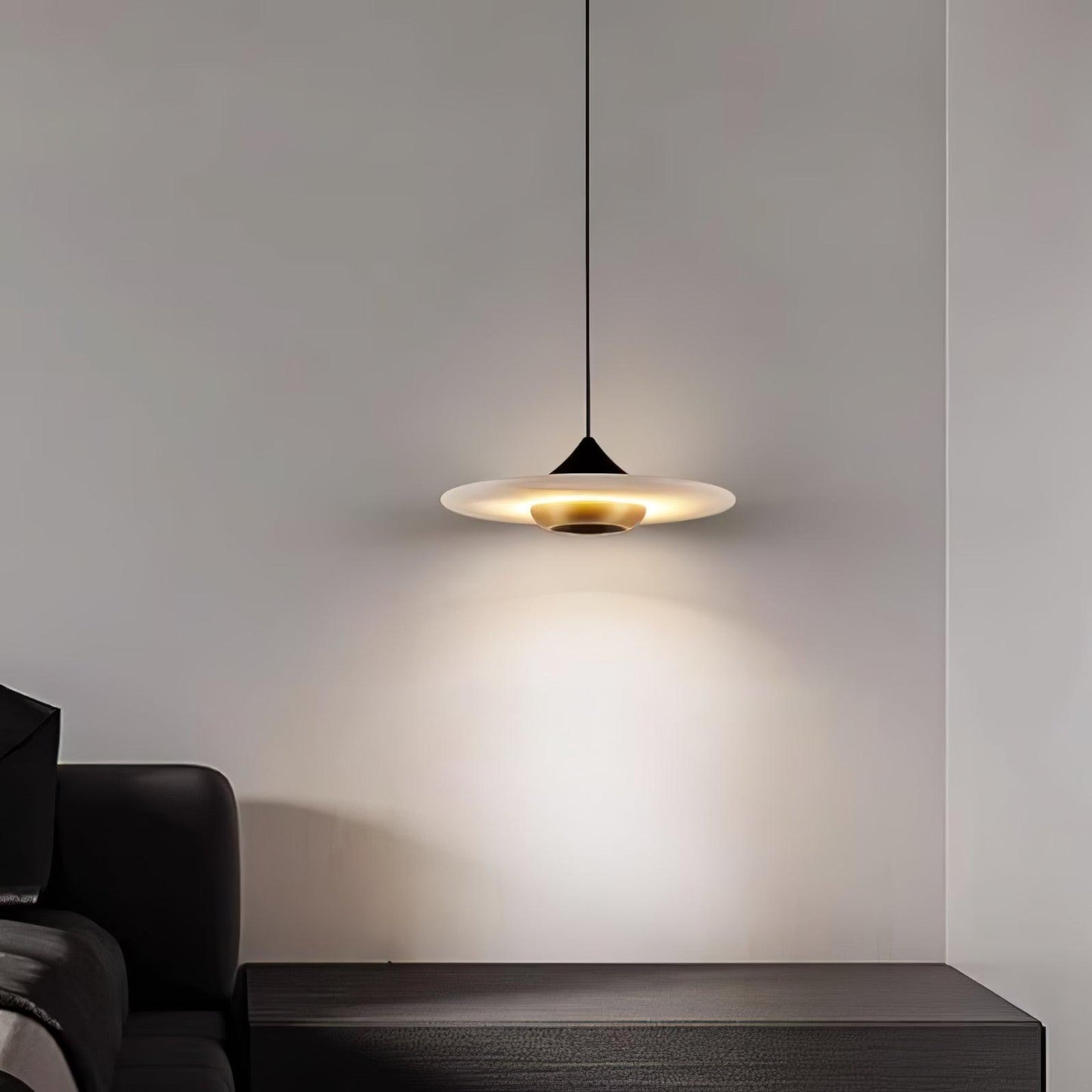 Flyvende tallerken marmor pendel lampe – Elegant moderne hængelampe til stue, køkken og spisestue