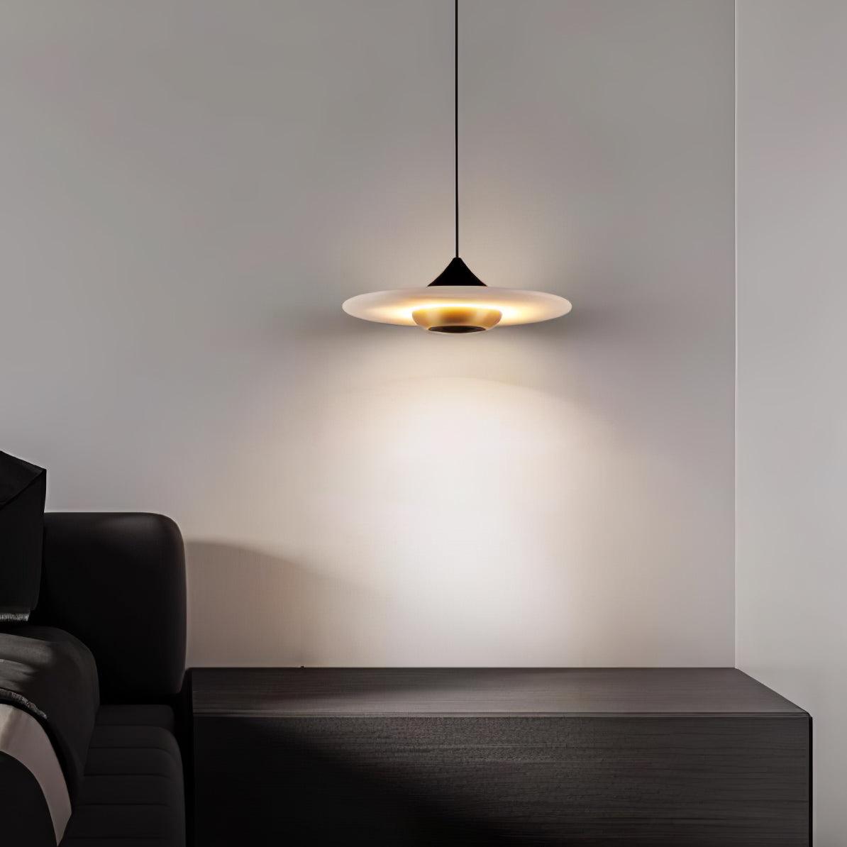 Flyvende tallerken marmor pendel lampe – Elegant moderne hængelampe til stue, køkken og spisestue