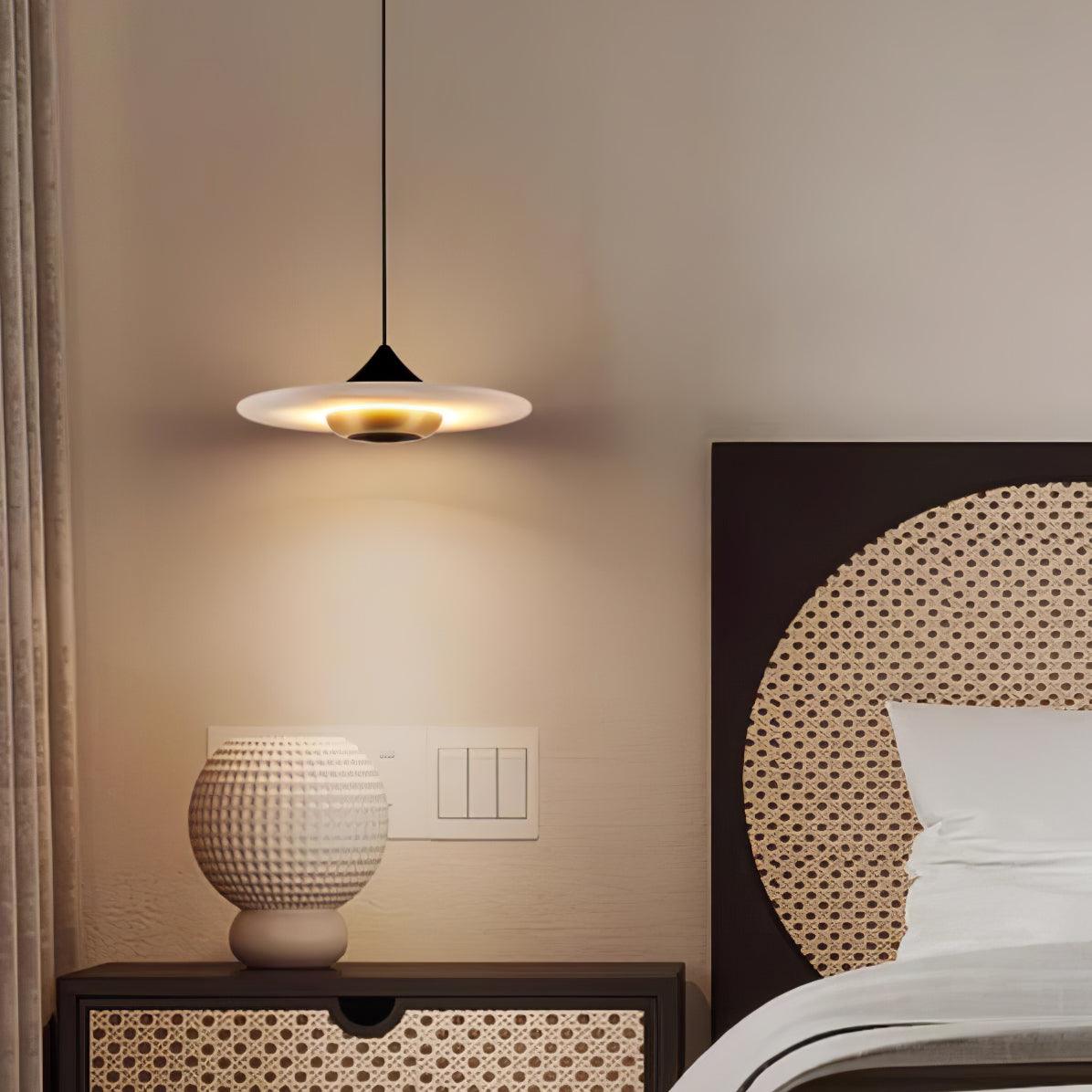 Flyvende tallerken marmor pendel lampe – Elegant moderne hængelampe til stue, køkken og spisestue