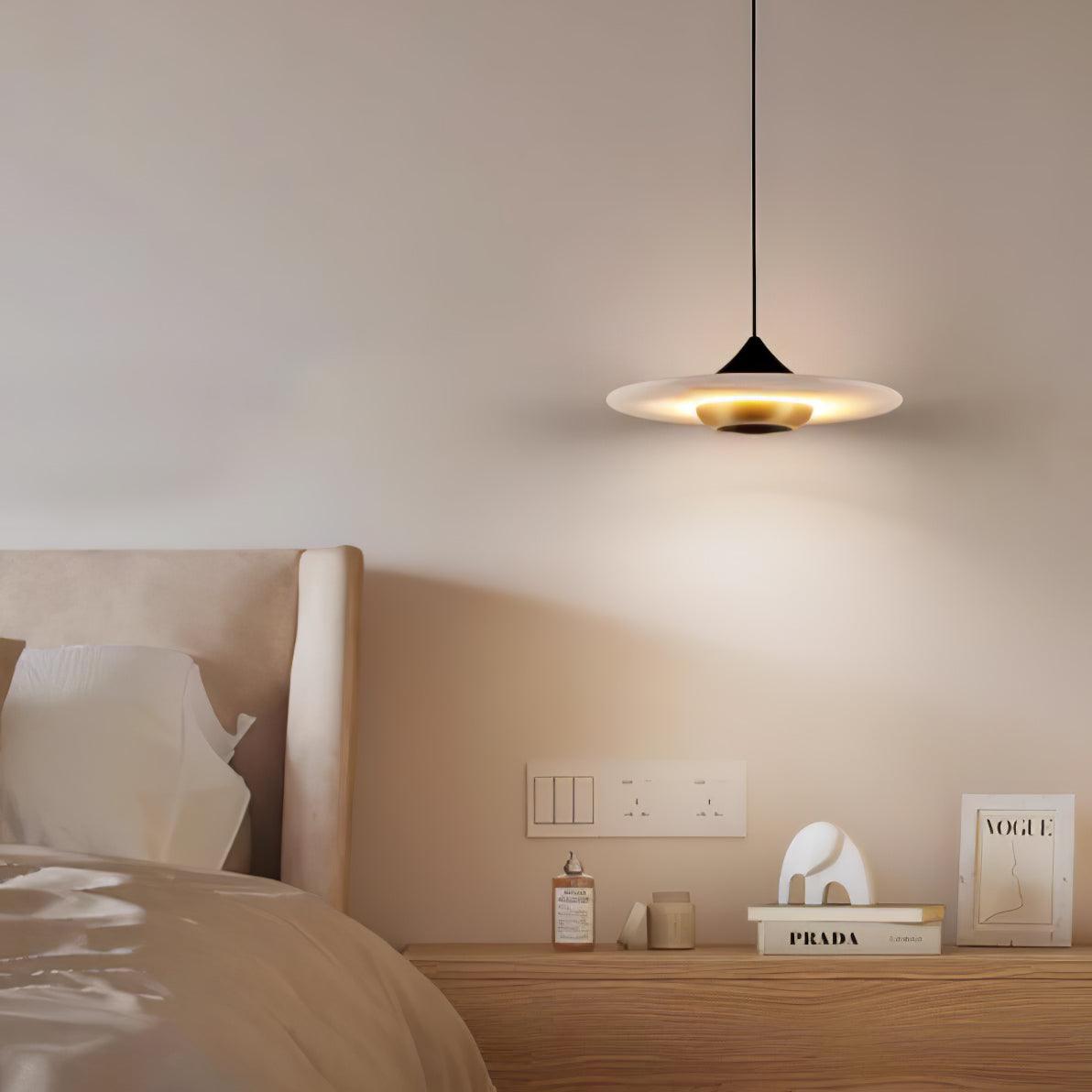 Flyvende tallerken marmor pendel lampe – Elegant moderne hængelampe til stue, køkken og spisestue