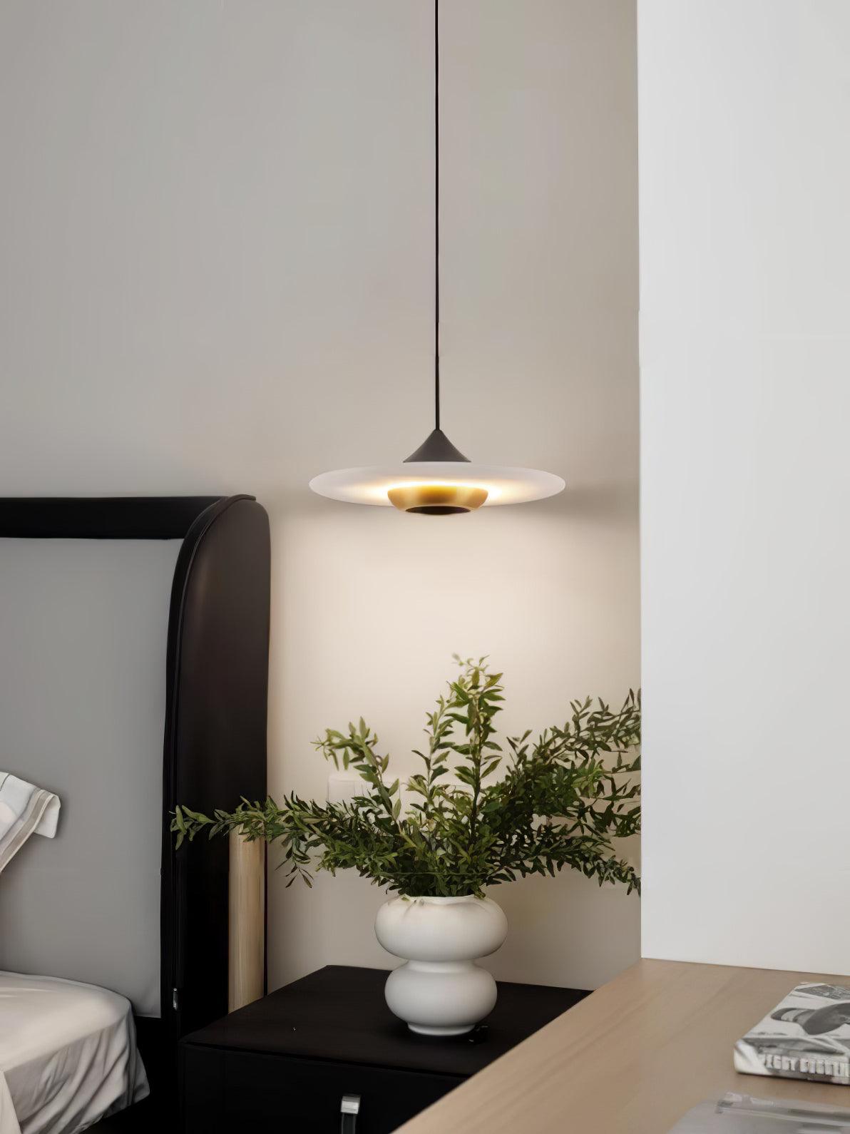 Flyvende tallerken marmor pendel lampe – Elegant moderne hængelampe til stue, køkken og spisestue