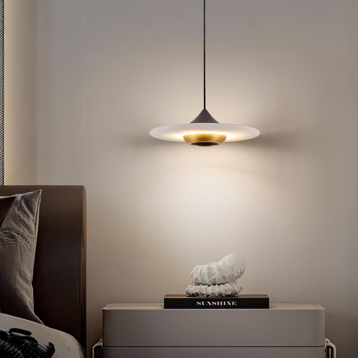 Flyvende tallerken marmor pendel lampe – Elegant moderne hængelampe til stue, køkken og spisestue