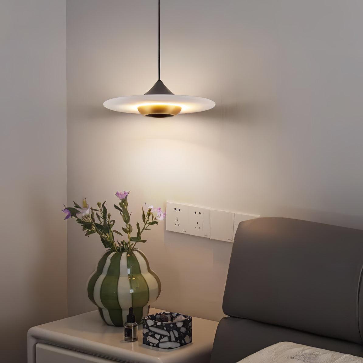 Flyvende tallerken marmor pendel lampe – Elegant moderne hængelampe til stue, køkken og spisestue