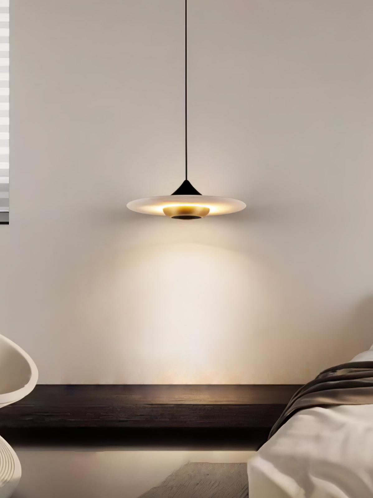 Flyvende tallerken marmor pendel lampe – Elegant moderne hængelampe til stue, køkken og spisestue