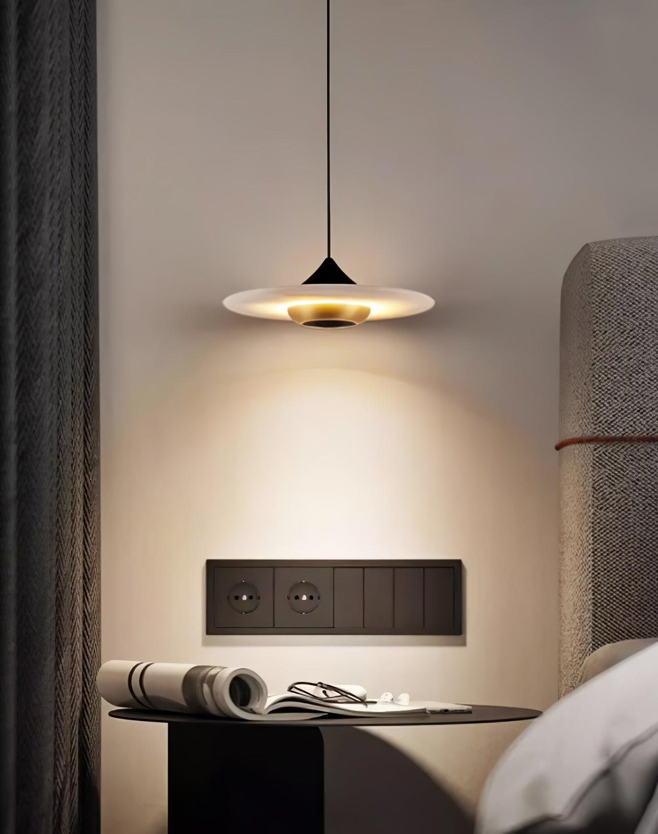 Flyvende tallerken marmor pendel lampe – Elegant moderne hængelampe til stue, køkken og spisestue
