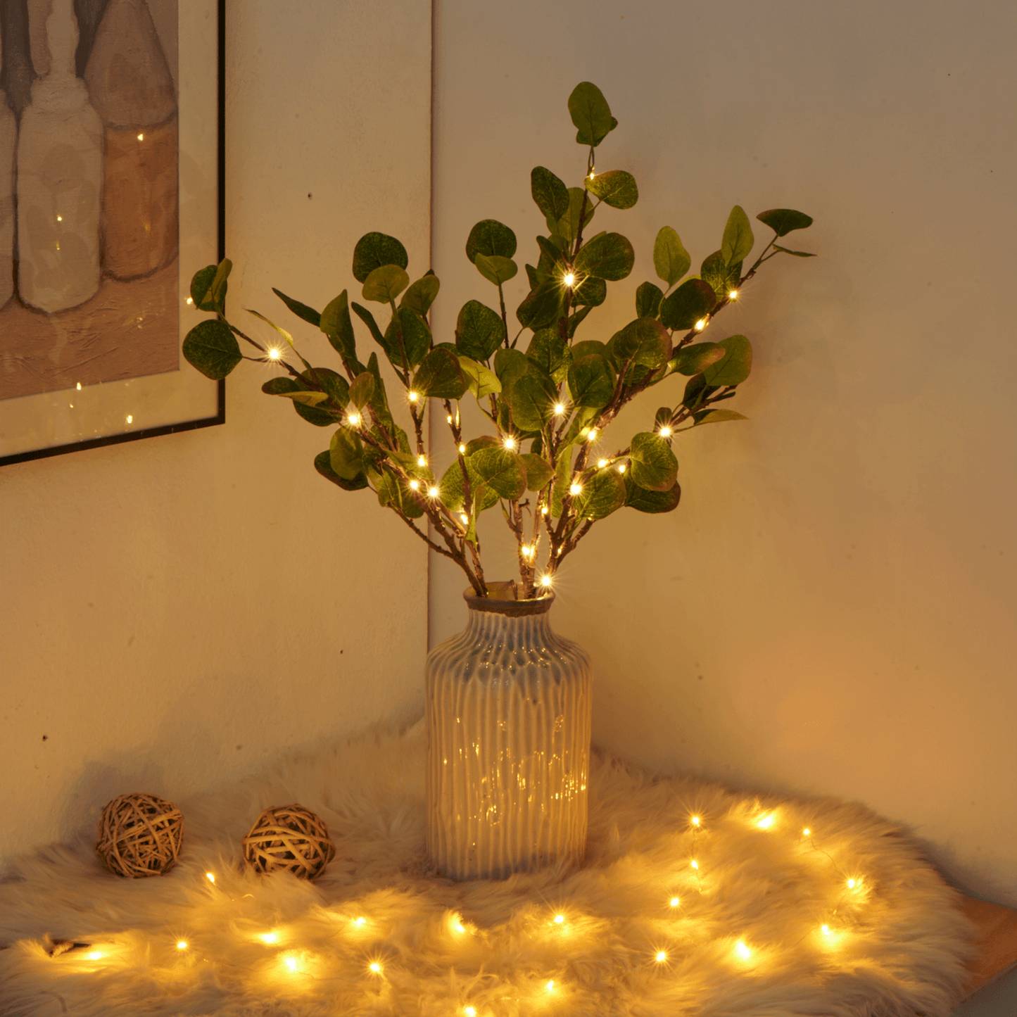 OliveFairy Lights – Dekorativ Lyskæde med Fe-lys på Olivengren til Stemningsfuld Indretning