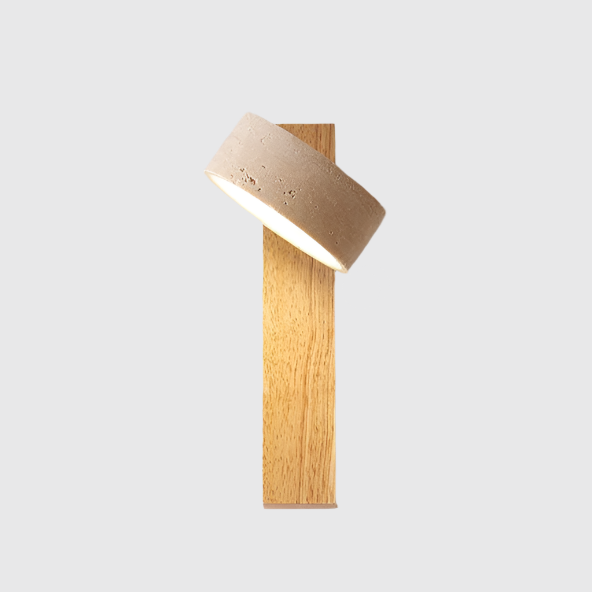 WabiSabi StoneGlow – Off-White Travertin Væglampe i Naturligt Japansk-Inspireret Design