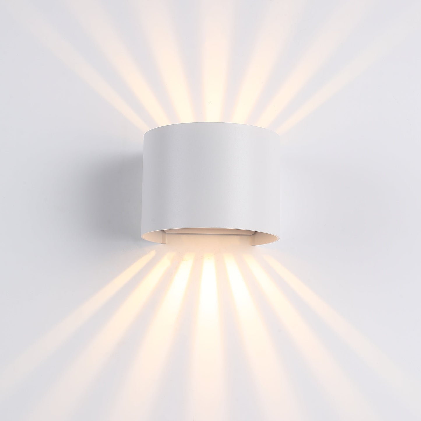 Elegant Sunset Runde IP65 Udendørs Væglampe 6W i Hvid til Atmosfærisk Belysning