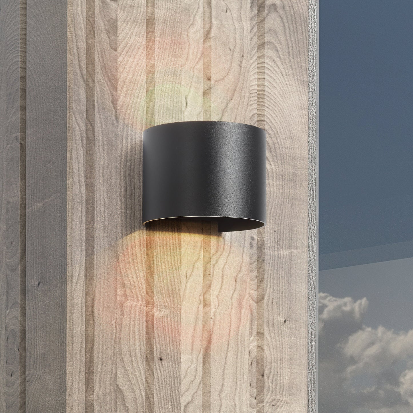 Stilfuld Runde LED Væglampe 6W IP65 - Elegant Sort Design