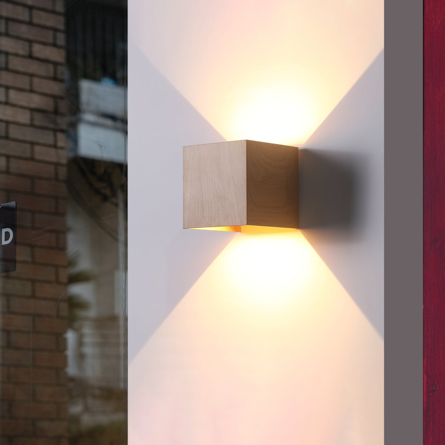 Udendørs Væglampe med LED 6W IP65 - Rustik Træ Design for Udendørsbrug