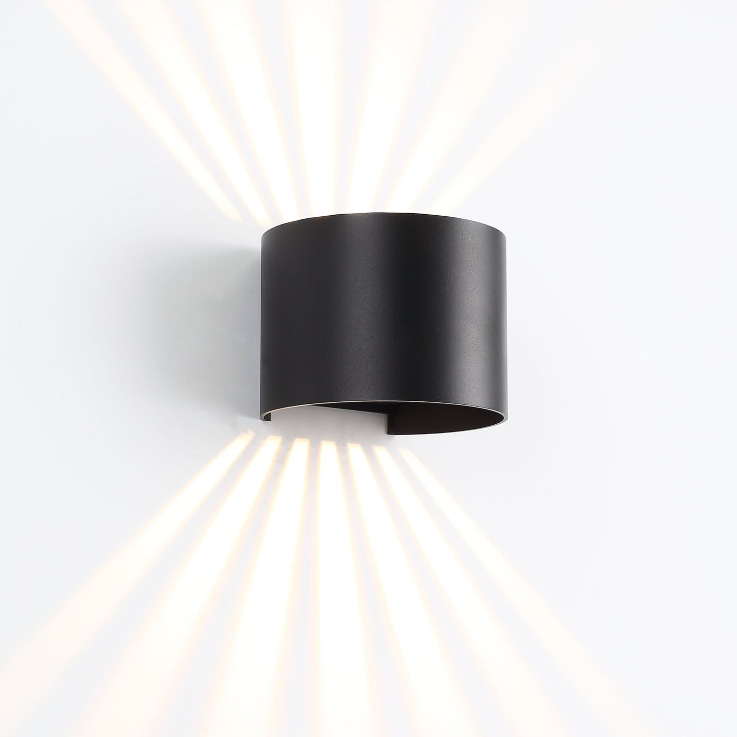 Udendørs Væglampe i Sort med 6W Sunset Rund IP65 – Perfekt til Udendørs Belysning