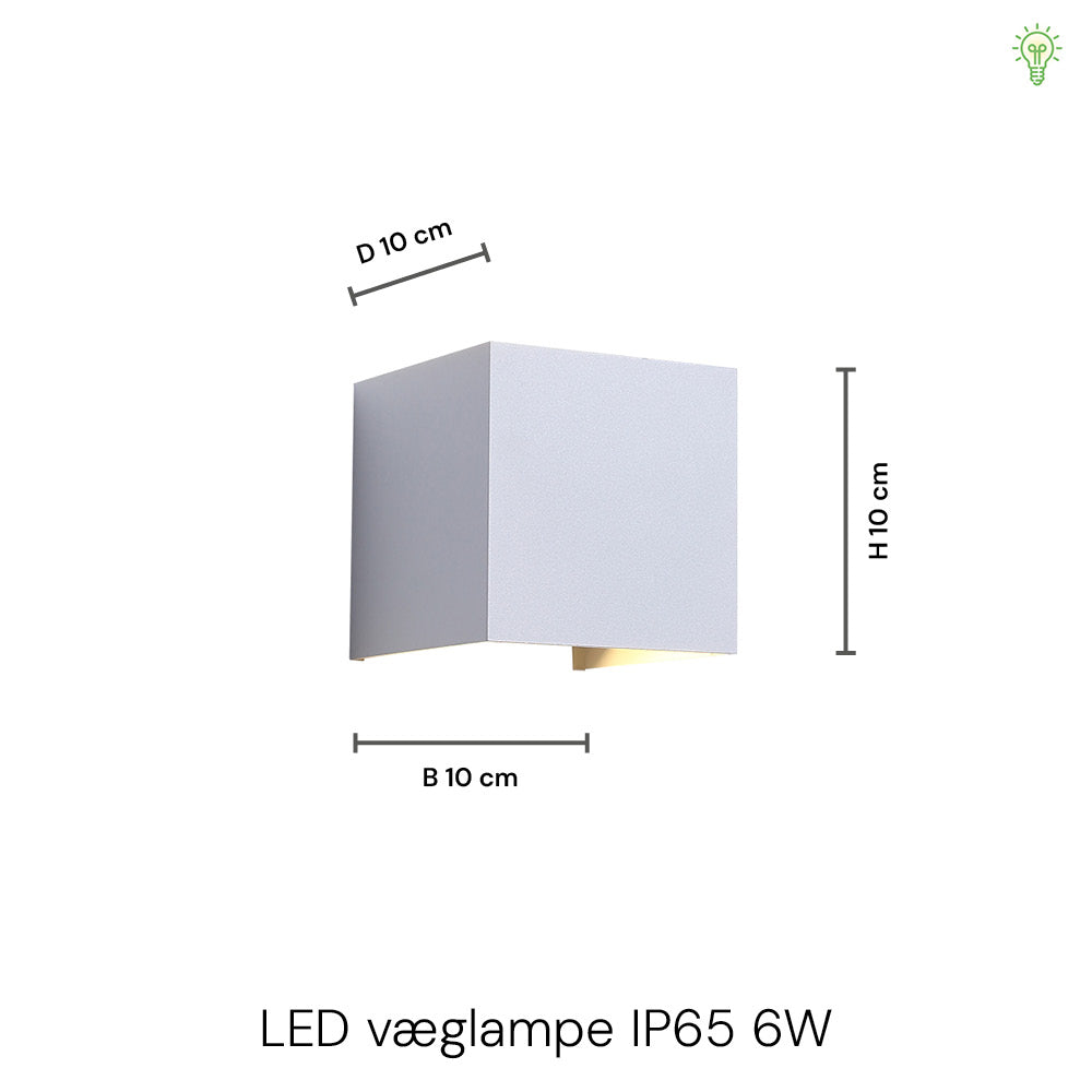Stilfuld Udendørs LED Væglampe IP65 6W i Elegant Sort Design