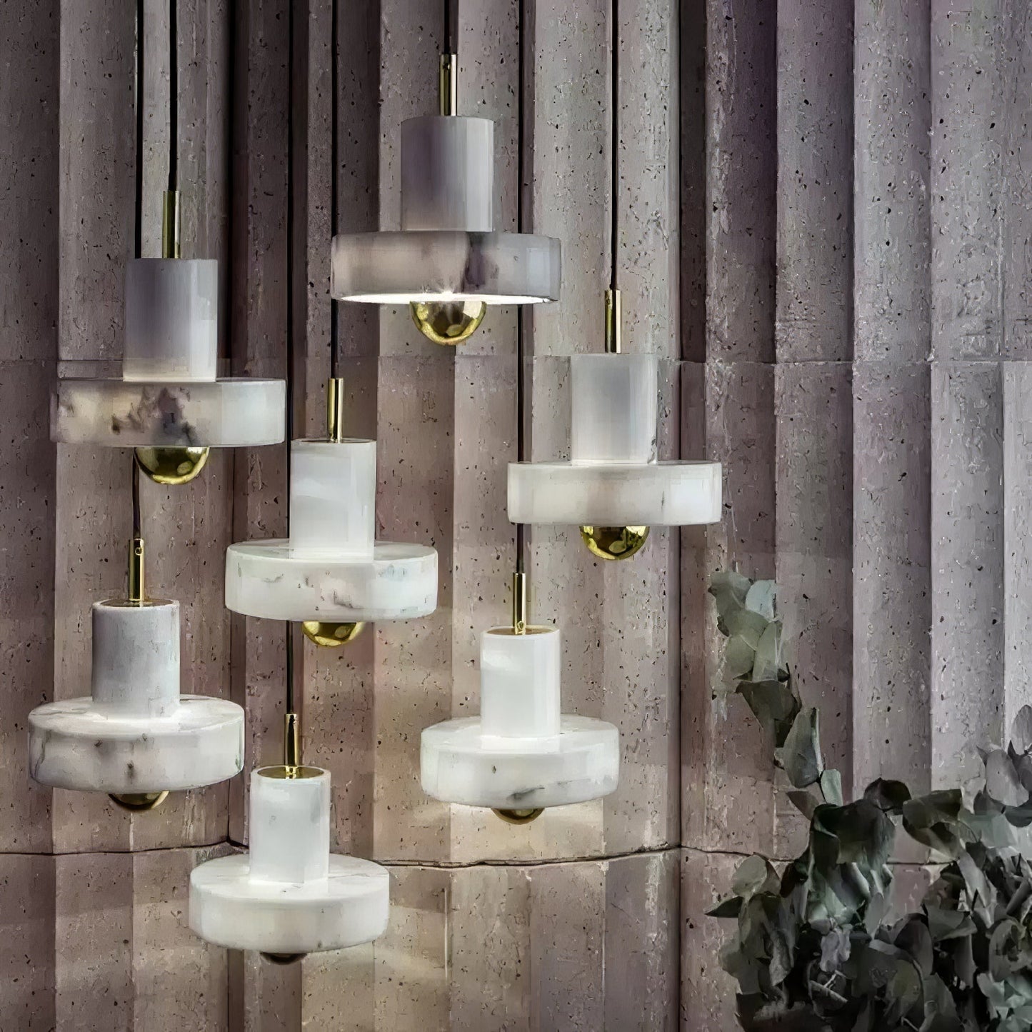 Aura pendellampe i marmor – Elegant moderne hængelampe til stue, køkken og spisestue