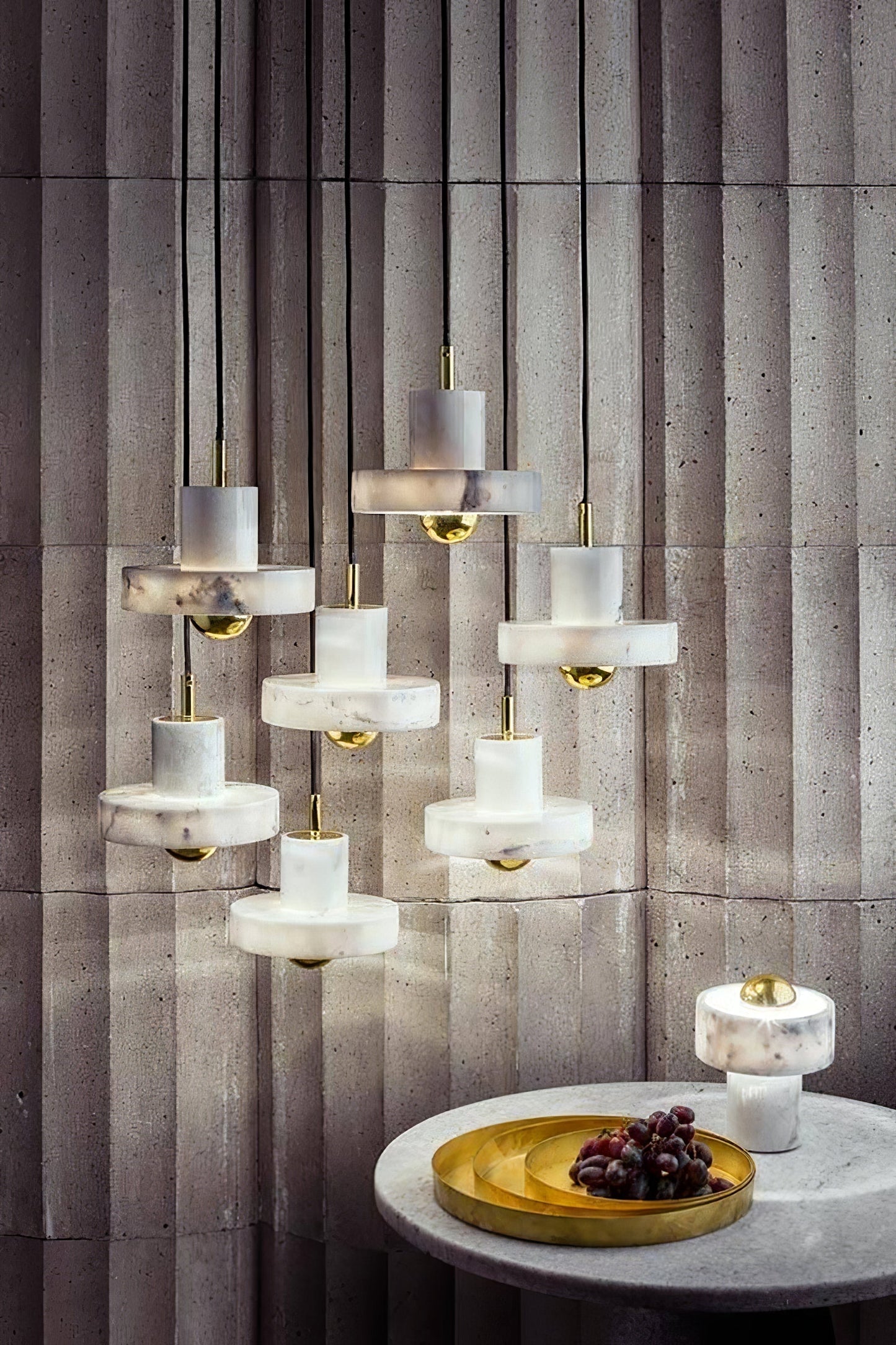 Aura pendellampe i marmor – Elegant moderne hængelampe til stue, køkken og spisestue