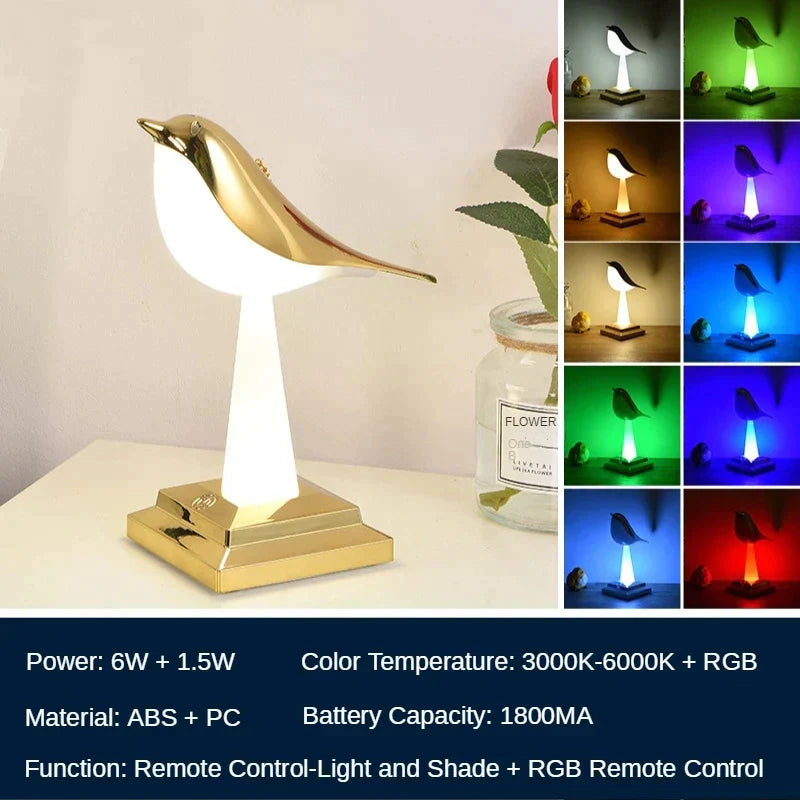 MissBird V2 – Unik Bordlampe i Moderne Design med Eksklusivt Fugl-Motiv