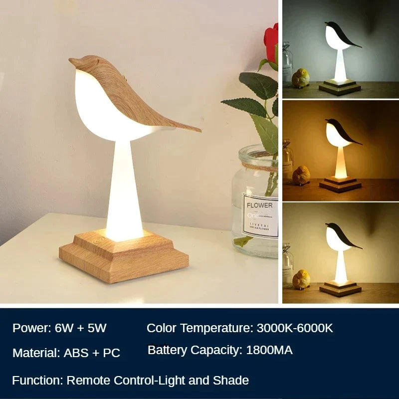 MissBird V2 – Unik Bordlampe i Moderne Design med Eksklusivt Fugl-Motiv