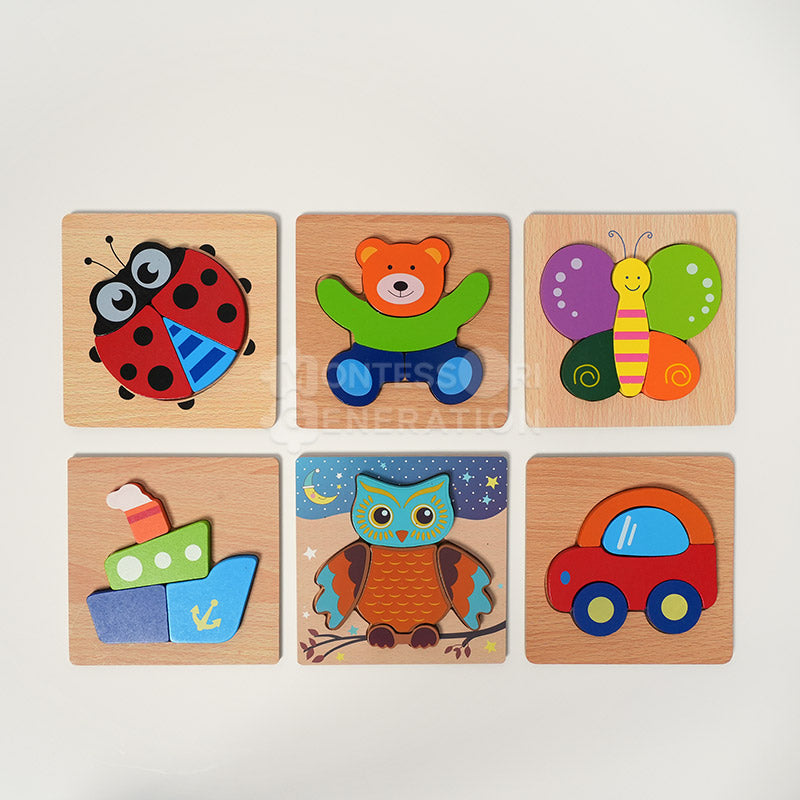 HappyPuzzles – Træpuslespil til Børn 2+ | Sjov & Læring i Farverigt Design