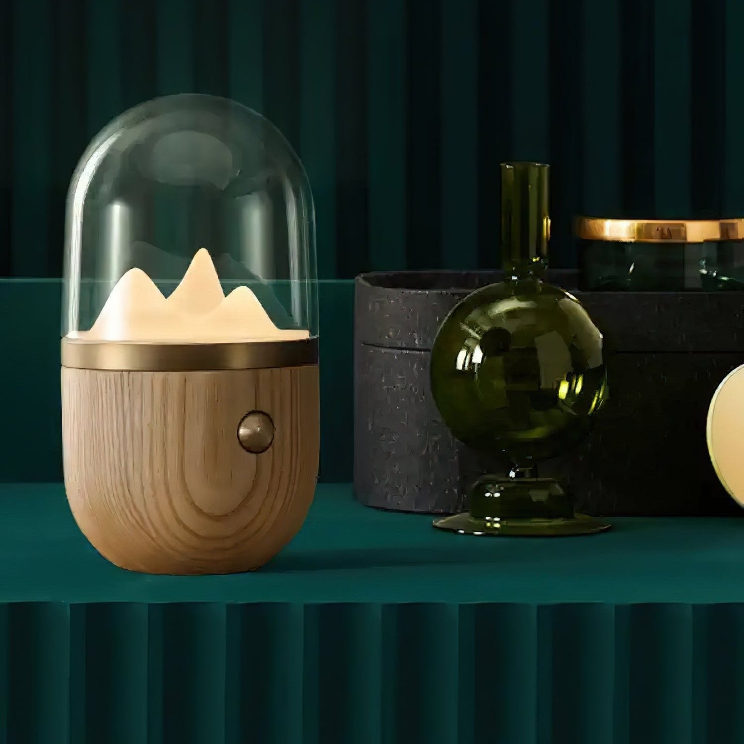 Bjergtop Glow – Unik Natbordslampe i Naturinspireret Design til Hygge og Stemning