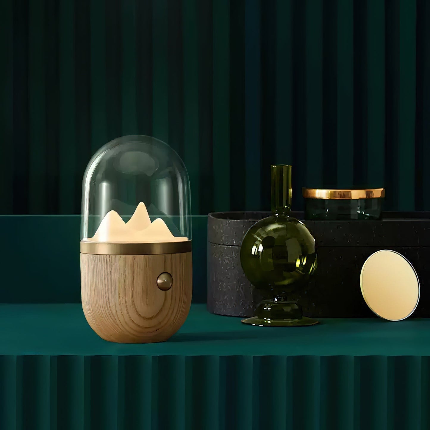 Bjergtop Glow – Unik Natbordslampe i Naturinspireret Design til Hygge og Stemning
