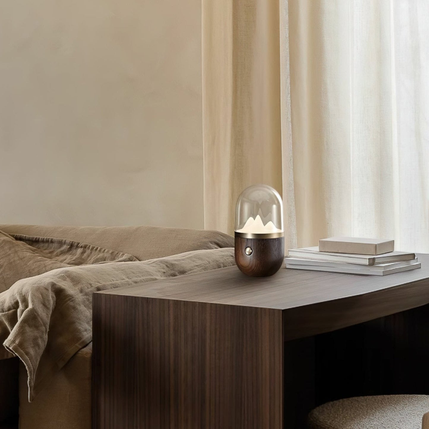 Bjergtop Glow – Unik Natbordslampe i Naturinspireret Design til Hygge og Stemning