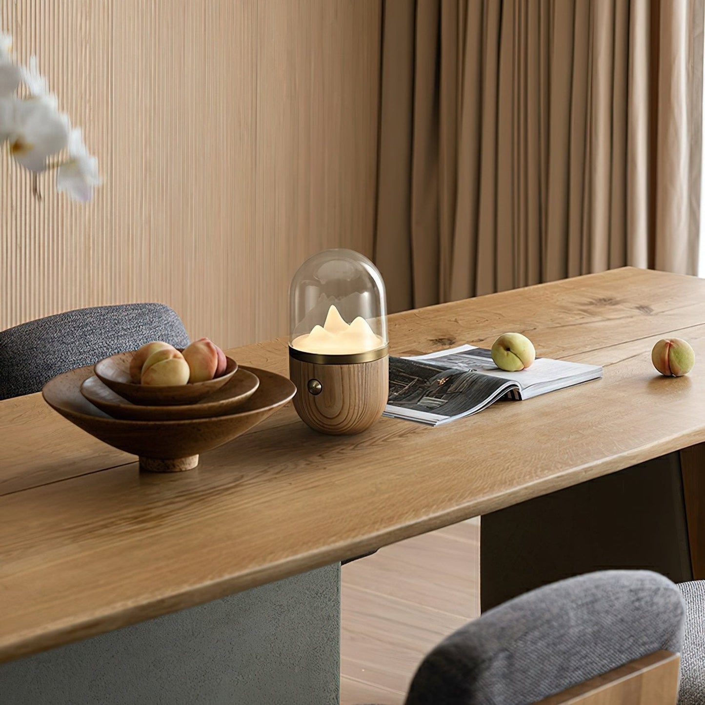 Bjergtop Glow – Unik Natbordslampe i Naturinspireret Design til Hygge og Stemning
