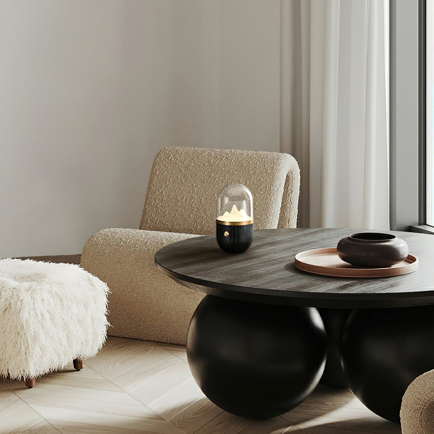 Bjergtop Glow – Unik Natbordslampe i Naturinspireret Design til Hygge og Stemning