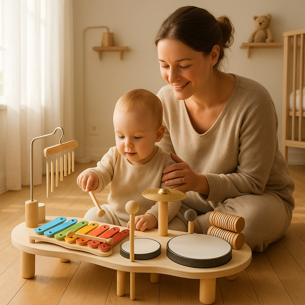 TinyTunes Sæt – Musiklegetøj til Babyer | Træinstrumenter til Leg & Læring