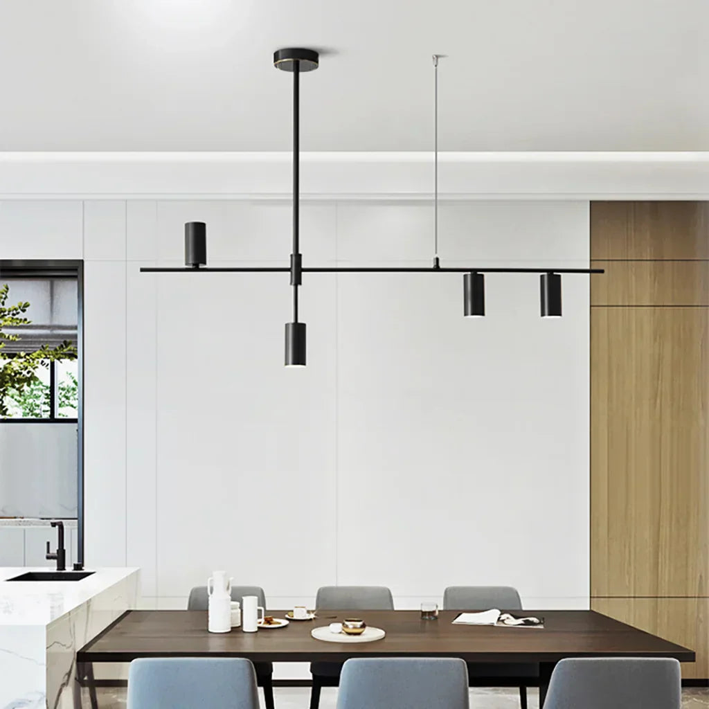 Noreen moderne lysekrone med lang liner – Elegant stilfuld loftslampe til stue, køkken og spisestue