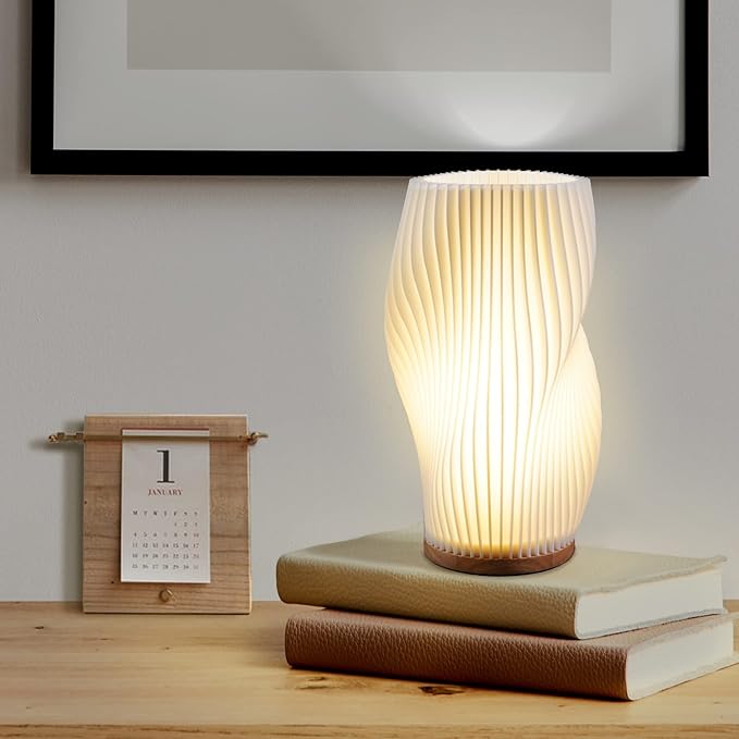 Serene Wavecrest Glow – Elegant Lampe i Bølget Design til Rolig og Stemningsfuld Belysning